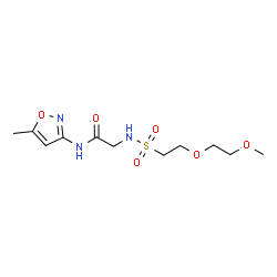 ChemSpider 2D Image | N~2~-{[2-(2-Methoxyethoxy)ethyl]sulfonyl}-N-(5-methyl-1,2-oxazol-3-yl)glycinamide | C11H19N3O6S