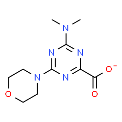 ChemSpider 2D Image | 4-(Dimethylamino)-6-(4-morpholinyl)-1,3,5-triazine-2-carboxylate | C10H14N5O3