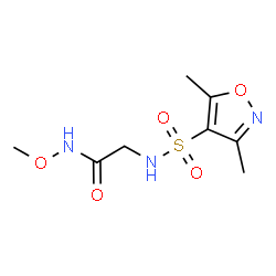ChemSpider 2D Image | N~2~-[(3,5-Dimethyl-1,2-oxazol-4-yl)sulfonyl]-N-methoxyglycinamide | C8H13N3O5S