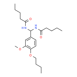ChemSpider 2D Image | N,N'-[(4-Butoxy-3-methoxyphenyl)methylene]dipentanamide | C22H36N2O4