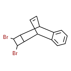 ChemSpider 2D Image | 10,11-Dibromotetracyclo[6.4.2.0~2,7~.0~9,12~]tetradeca-2,4,6,13-tetraene | C14H12Br2