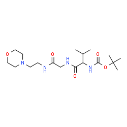 ChemSpider 2D Image | N-{[(2-Methyl-2-propanyl)oxy]carbonyl}valyl-N-[2-(4-morpholinyl)ethyl]glycinamide | C18H34N4O5