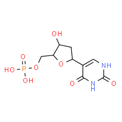 ChemSpider 2D Image | 1,4-Anhydro-2-deoxy-1-(2,4-dioxo-1,2,3,4-tetrahydro-5-pyrimidinyl)-5-O-phosphonopentitol | C9H13N2O8P