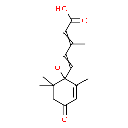 ChemSpider 2D Image | 5-(1-Hydroxy-2,6,6-trimethyl-4-oxo-2-cyclohexen-1-yl)-3-methyl-2,4-pentadienoic acid | C15H20O4