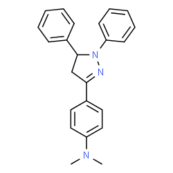 ChemSpider 2D Image | 4-(1,5-Diphenyl-4,5-dihydro-1H-pyrazol-3-yl)-N,N-dimethylaniline | C23H23N3