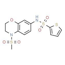 ChemSpider 2D Image | N-[4-(Methylsulfonyl)-3,4-dihydro-2H-1,4-benzoxazin-7-yl]-2-thiophenesulfonamide | C13H14N2O5S3