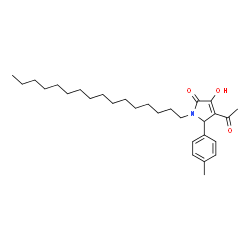 ChemSpider 2D Image | 4-Acetyl-1-hexadecyl-3-hydroxy-5-(4-methylphenyl)-1,5-dihydro-2H-pyrrol-2-one | C29H45NO3