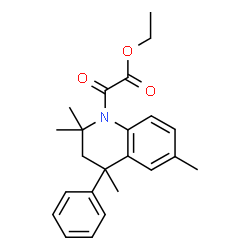 ChemSpider 2D Image | ethyl 2-oxo-2-(2,2,4,6-tetramethyl-4-phenyl-3H-quinolin-1-yl)acetate | C23H27NO3