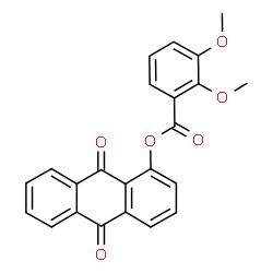 ChemSpider 2D Image | 9,10-Dioxo-9,10-dihydro-1-anthracenyl 2,3-dimethoxybenzoate | C23H16O6