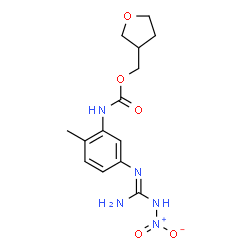ChemSpider 2D Image | Tetrahydro-3-furanylmethyl (5-{(E)-[amino(nitroamino)methylene]amino}-2-methylphenyl)carbamate | C14H19N5O5