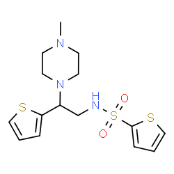 ChemSpider 2D Image | N-[2-(4-Methyl-1-piperazinyl)-2-(2-thienyl)ethyl]-2-thiophenesulfonamide | C15H21N3O2S3