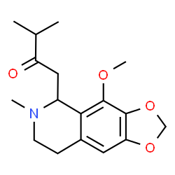 ChemSpider 2D Image | 1-(4-Methoxy-6-methyl-5,6,7,8-tetrahydro[1,3]dioxolo[4,5-g]isoquinolin-5-yl)-3-methyl-2-butanone | C17H23NO4