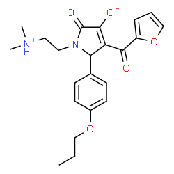 ChemSpider 2D Image | 1-[2-(Dimethylamino)ethyl]-4-(2-furoyl)-3-hydroxy-5-(4-propoxyphenyl)-1,5-dihydro-2H-pyrrol-2-one | C22H26N2O5