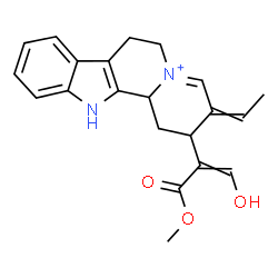 ChemSpider 2D Image | 16-(Hydroxymethylene)-17-methoxy-17-oxo-4,21-didehydrocoryn-19-en-4-ium | C21H23N2O3