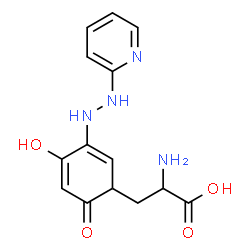 ChemSpider 2D Image | 3-{4-Hydroxy-6-oxo-3-[2-(2-pyridinyl)hydrazino]-2,4-cyclohexadien-1-yl}alanine | C14H16N4O4