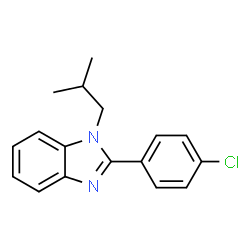 ChemSpider 2D Image | 2-(4-Chlorophenyl)-1-isobutyl-1H-benzimidazole | C17H17ClN2