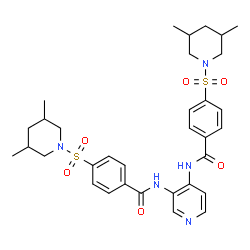 ChemSpider 2D Image | N,N'-3,4-Pyridinediylbis{4-[(3,5-dimethyl-1-piperidinyl)sulfonyl]benzamide} | C33H41N5O6S2