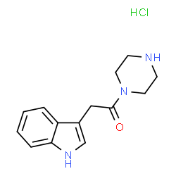ChemSpider 2D Image | 2-(1H-Indol-3-yl)-1-(1-piperazinyl)ethanone hydrochloride (1:1) | C14H18ClN3O