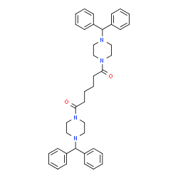 ChemSpider 2D Image | 1,6-Bis[4-(diphenylmethyl)-1-piperazinyl]-1,6-hexanedione | C40H46N4O2