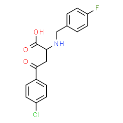 ChemSpider 2D Image | 4-(4-Chlorophenyl)-2-[(4-fluorobenzyl)amino]-4-oxobutanoic acid | C17H15ClFNO3