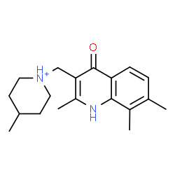 ChemSpider 2D Image | 4-Methyl-1-[(2,7,8-trimethyl-4-oxo-1,4-dihydro-3-quinolinyl)methyl]piperidinium | C19H27N2O