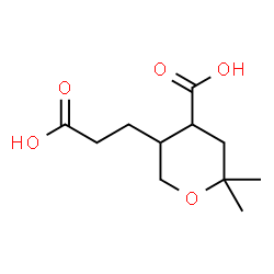 ChemSpider 2D Image | 5-(2-Carboxyethyl)-2,2-dimethyltetrahydro-2H-pyran-4-carboxylic acid | C11H18O5