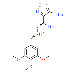 ChemSpider 2D Image | 2-[Amino(4-amino-1,2,5-oxadiazol-3-yl)methylene]-1-(3,4,5-trimethoxybenzylidene)hydrazinium | C13H17N6O4