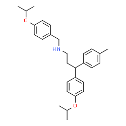 ChemSpider 2D Image | N-(4-Isopropoxybenzyl)-3-(4-isopropoxyphenyl)-3-(4-methylphenyl)-1-propanamine | C29H37NO2