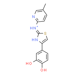 ChemSpider 2D Image | (2Z)-4-(3,4-Dihydroxyphenyl)-N-(5-methyl-2-pyridinyl)-1,3-thiazol-2(3H)-iminium | C15H14N3O2S