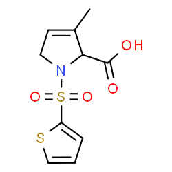 ChemSpider 2D Image | 3-Methyl-1-(2-thienylsulfonyl)-2,5-dihydro-1H-pyrrole-2-carboxylic acid | C10H11NO4S2