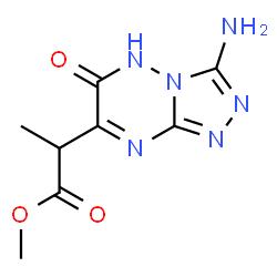 ChemSpider 2D Image | Methyl 2-(3-amino-6-oxo-5,6-dihydro[1,2,4]triazolo[4,3-b][1,2,4]triazin-7-yl)propanoate | C8H10N6O3