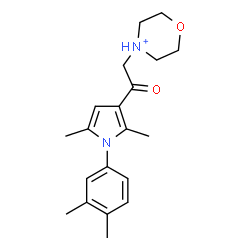 ChemSpider 2D Image | 4-{2-[1-(3,4-Dimethylphenyl)-2,5-dimethyl-1H-pyrrol-3-yl]-2-oxoethyl}morpholin-4-ium | C20H27N2O2