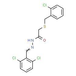ChemSpider 2D Image | 2-[(2-Chlorobenzyl)sulfanyl]-N'-(2,6-dichlorobenzylidene)acetohydrazide | C16H13Cl3N2OS