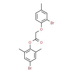 ChemSpider 2D Image | 4-Bromo-2,6-dimethylphenyl (2-bromo-4-methylphenoxy)acetate | C17H16Br2O3