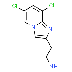 ChemSpider 2D Image | 2-(6,8-Dichloroimidazo[1,2-a]pyridin-2-yl)ethanamine | C9H9Cl2N3