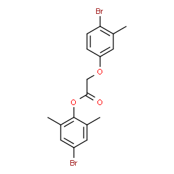 ChemSpider 2D Image | 4-Bromo-2,6-dimethylphenyl (4-bromo-3-methylphenoxy)acetate | C17H16Br2O3