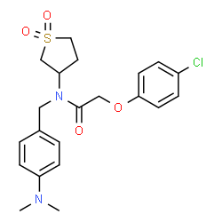 ChemSpider 2D Image | 2-(4-Chlorophenoxy)-N-[4-(dimethylamino)benzyl]-N-(1,1-dioxidotetrahydro-3-thiophenyl)acetamide | C21H25ClN2O4S