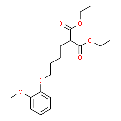ChemSpider 2D Image | Diethyl [4-(2-methoxyphenoxy)butyl]malonate | C18H26O6