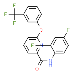 ChemSpider 2D Image | N-(2,4-Difluorophenyl)-6-[3-(trifluoromethyl)phenoxy]-2-pyridinecarboxamide | C19H11F5N2O2
