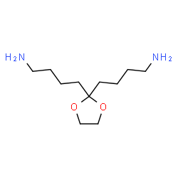 ChemSpider 2D Image | 4,4'-(1,3-Dioxolane-2,2-diyl)di(1-butanamine) | C11H24N2O2