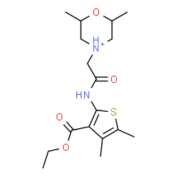 ChemSpider 2D Image | 4-(2-{[3-(Ethoxycarbonyl)-4,5-dimethyl-2-thienyl]amino}-2-oxoethyl)-2,6-dimethylmorpholin-4-ium | C17H27N2O4S