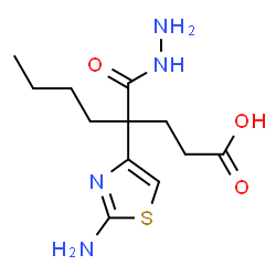 ChemSpider 2D Image | 4-(2-Amino-1,3-thiazol-4-yl)-4-(hydrazinocarbonyl)octanoic acid | C12H20N4O3S