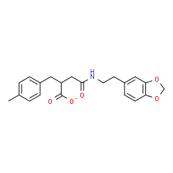 ChemSpider 2D Image | 4-{[2-(1,3-Benzodioxol-5-yl)ethyl]amino}-2-(4-methylbenzyl)-4-oxobutanoate | C21H22NO5