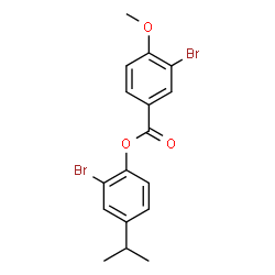 ChemSpider 2D Image | 2-Bromo-4-isopropylphenyl 3-bromo-4-methoxybenzoate | C17H16Br2O3