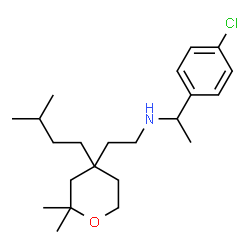 ChemSpider 2D Image | 1-(4-Chlorophenyl)-N-{2-[2,2-dimethyl-4-(3-methylbutyl)tetrahydro-2H-pyran-4-yl]ethyl}ethanamine | C22H36ClNO