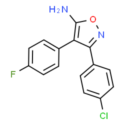 ChemSpider 2D Image | 3-(4-Chlorophenyl)-4-(4-fluorophenyl)-1,2-oxazol-5-amine | C15H10ClFN2O
