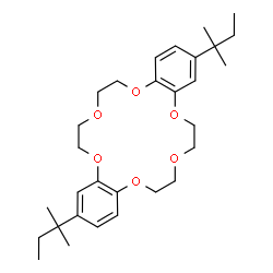 ChemSpider 2D Image | 2,13-Bis(2-methyl-2-butanyl)-6,7,9,10,17,18,20,21-octahydrodibenzo[b,k][1,4,7,10,13,16]hexaoxacyclooctadecine | C30H44O6