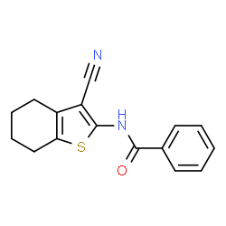 ChemSpider 2D Image | N-(3-Cyano-4,5,6,7-tetrahydrobenzo[b]thien-2-yl)benzamide | C16H14N2OS