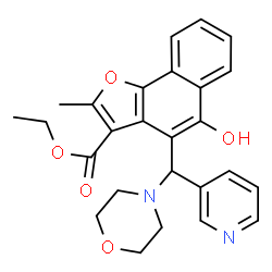 ChemSpider 2D Image | Ethyl 5-hydroxy-2-methyl-4-[4-morpholinyl(3-pyridinyl)methyl]naphtho[1,2-b]furan-3-carboxylate | C26H26N2O5