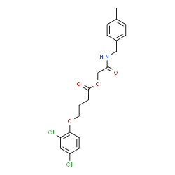 ChemSpider 2D Image | 2-[(4-Methylbenzyl)amino]-2-oxoethyl 4-(2,4-dichlorophenoxy)butanoate | C20H21Cl2NO4